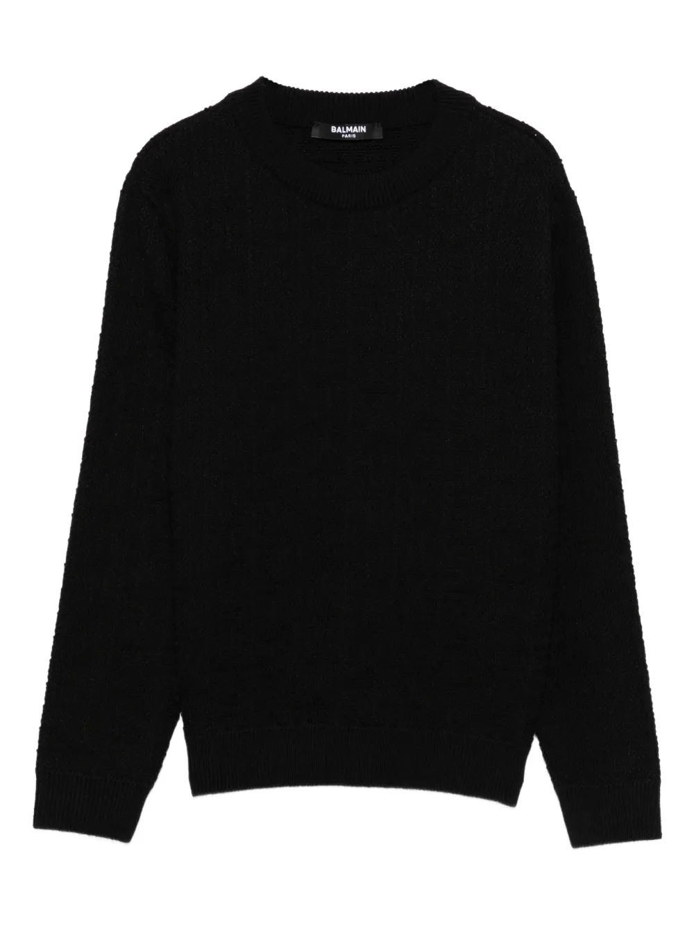 

Фактурный джемпер с круглым вырезом Balmain Kids, черный