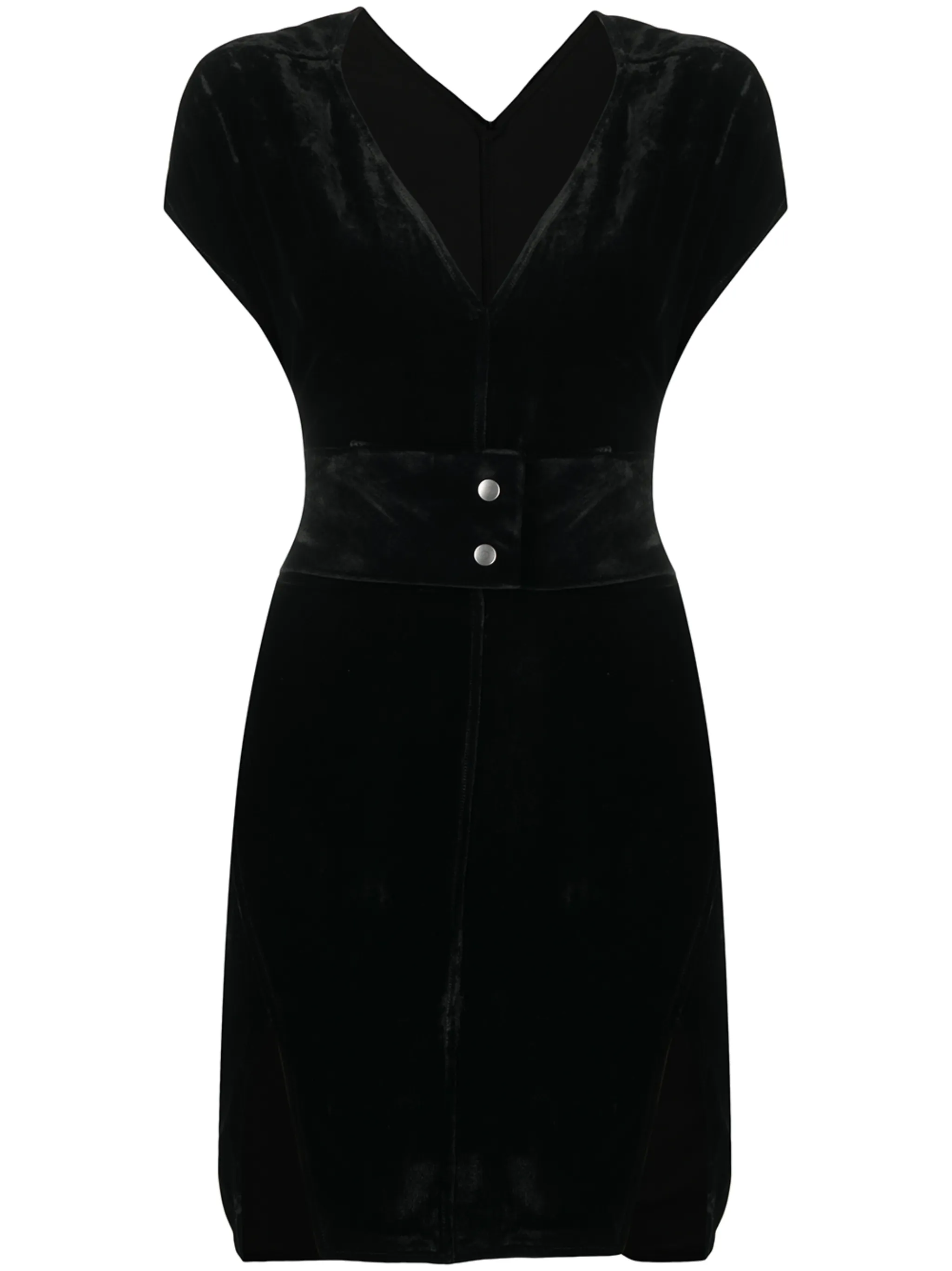 

Короткое платье с V-образным вырезом Rick Owens, черный