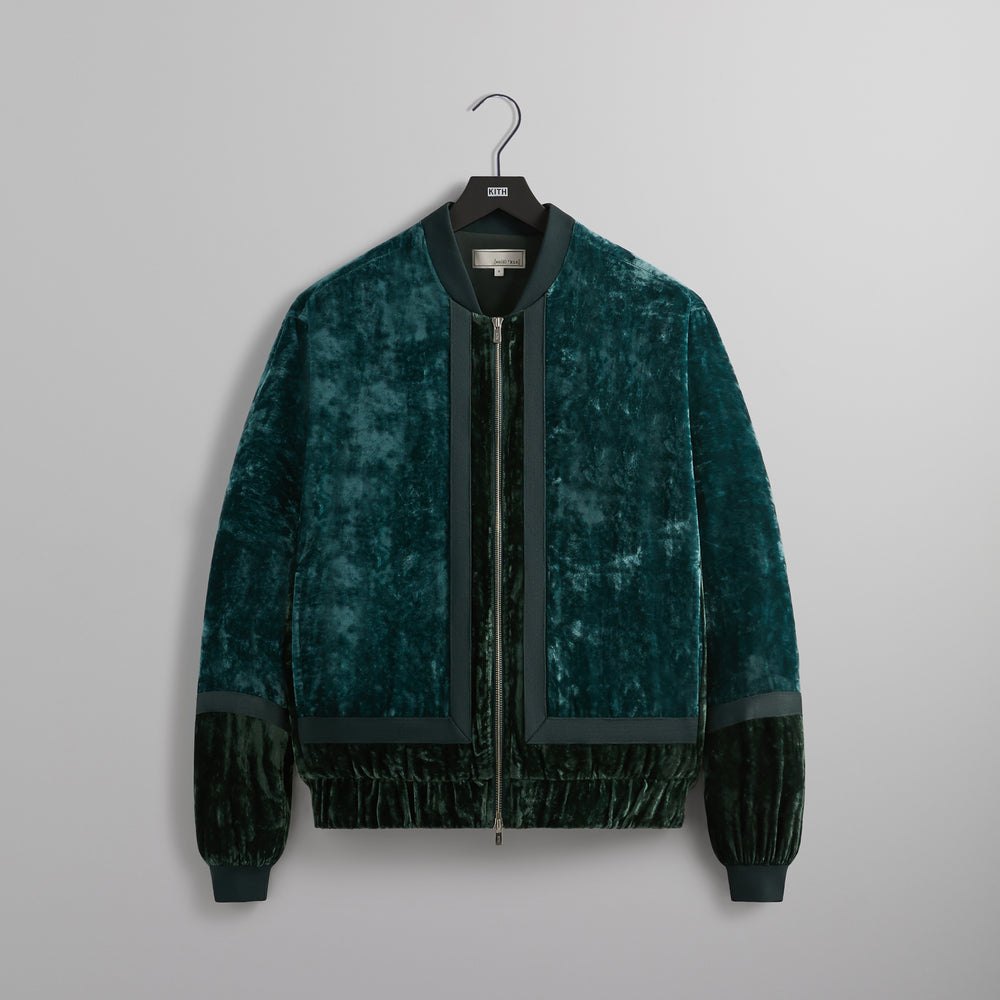 

Куртка &Kin Crushed Velvet Silas Bomber Jacket, цвет Algae