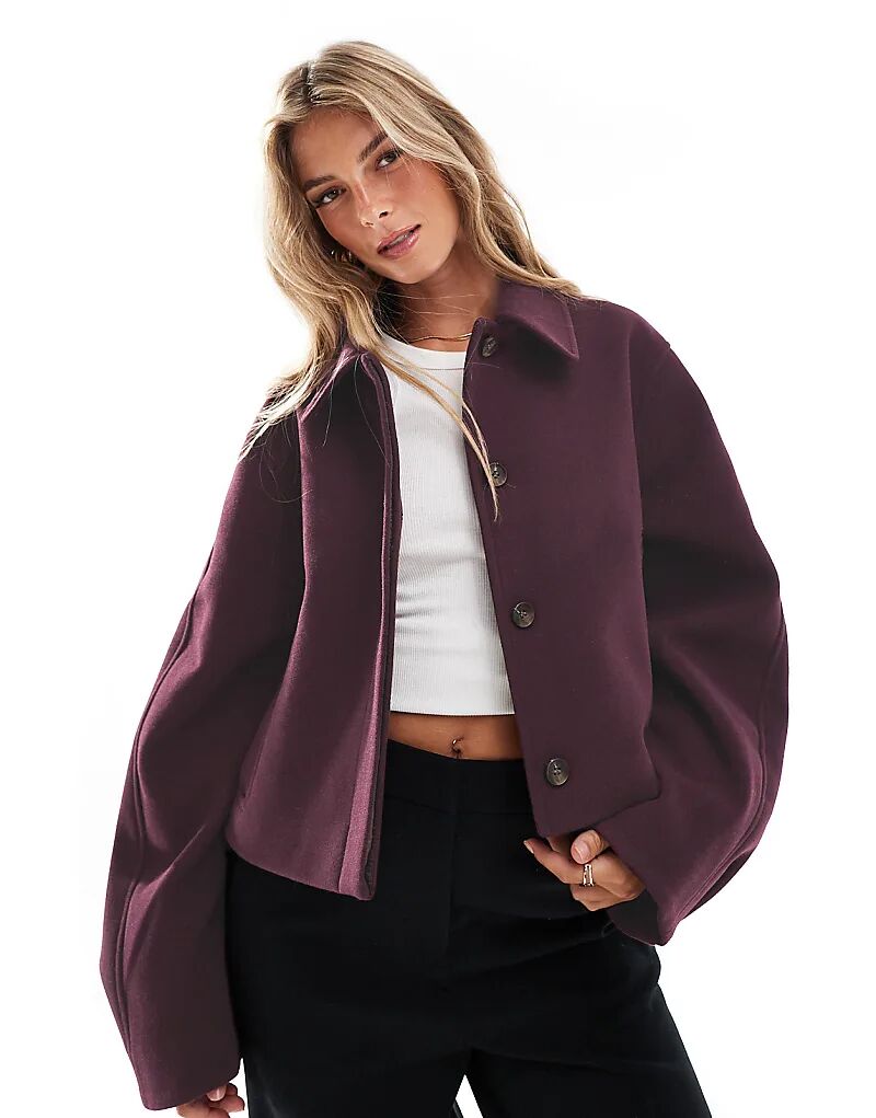 

Пиджак с верхним воротником в бордовом цвете ASOS DESIGN