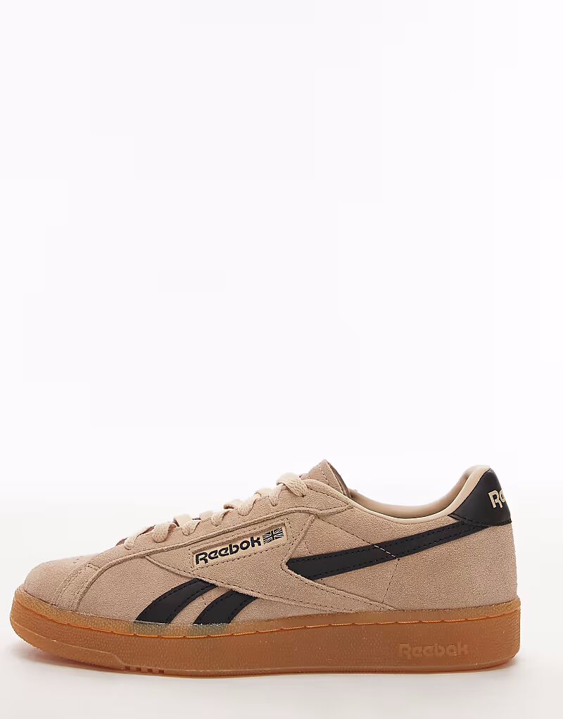 Reebok - Club C Grounds - Кроссовки светло-коричневого и черного цветов — фото 2