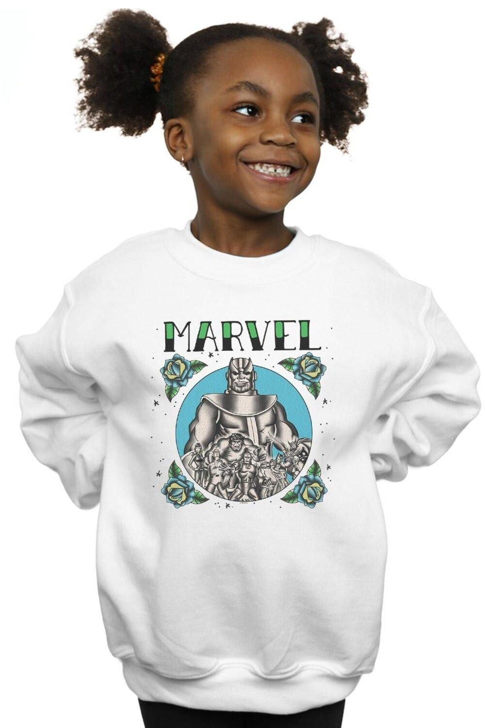 

Толстовка с татуировкой группы Мстителей Marvel, белый