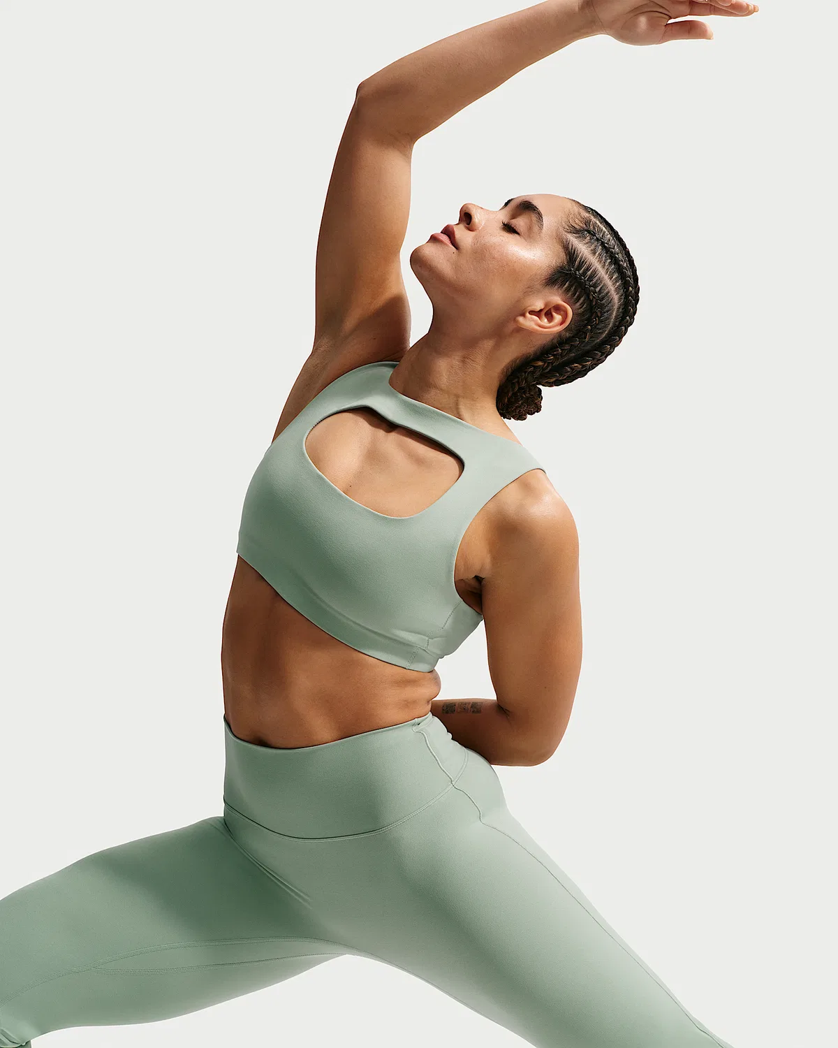 Женский спортивный бюстгальтер Nike Zenvy с легкой поддержкой и тонкой подкладкой, Steam/White — фото 3