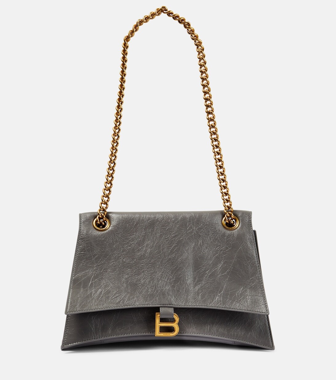 

Сумка через плечо Crush среднего размера из кожи Balenciaga, серый