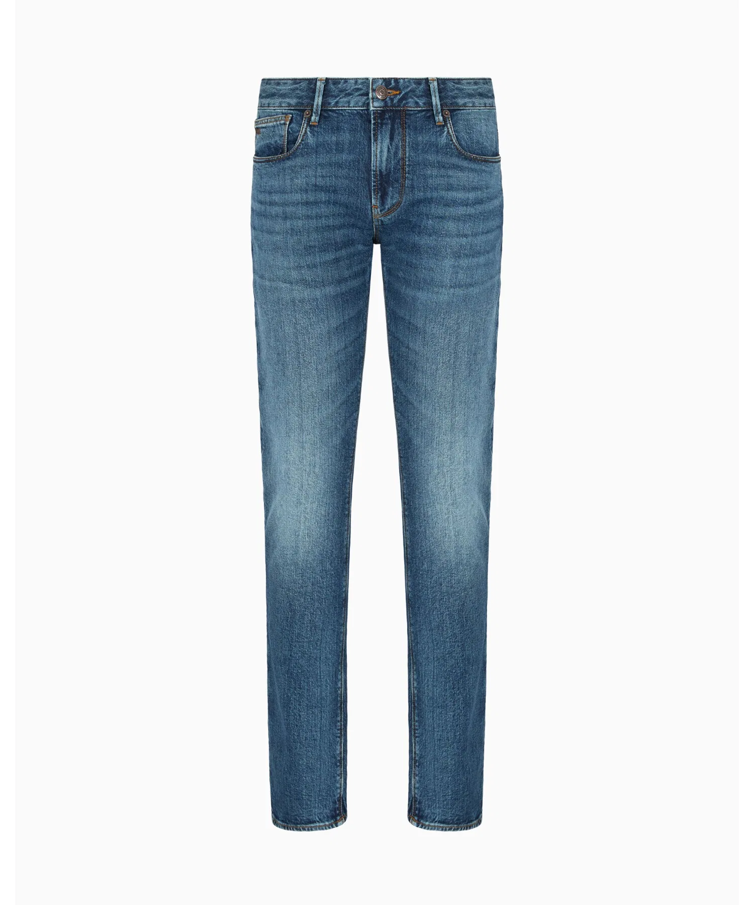 Джинсы Emporio Armani Slim Fit, модель J06, из выстиранного денима. — фото 2