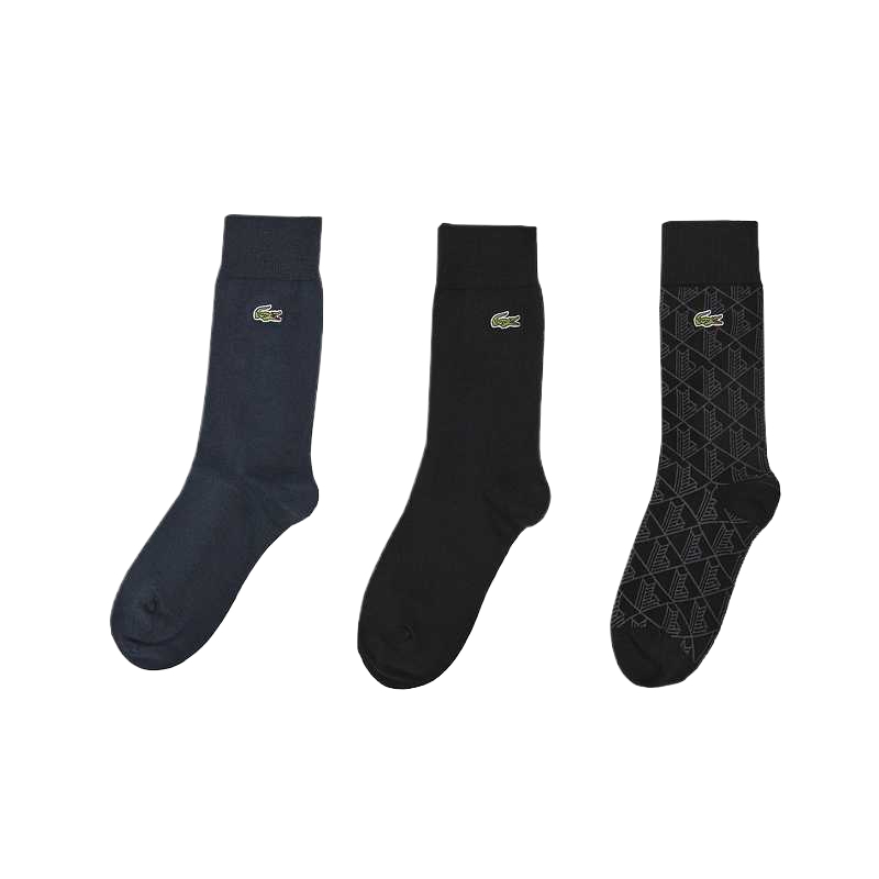 Носки LACOSTE унисекс, комплект из 3 пар, темно-синий/черный