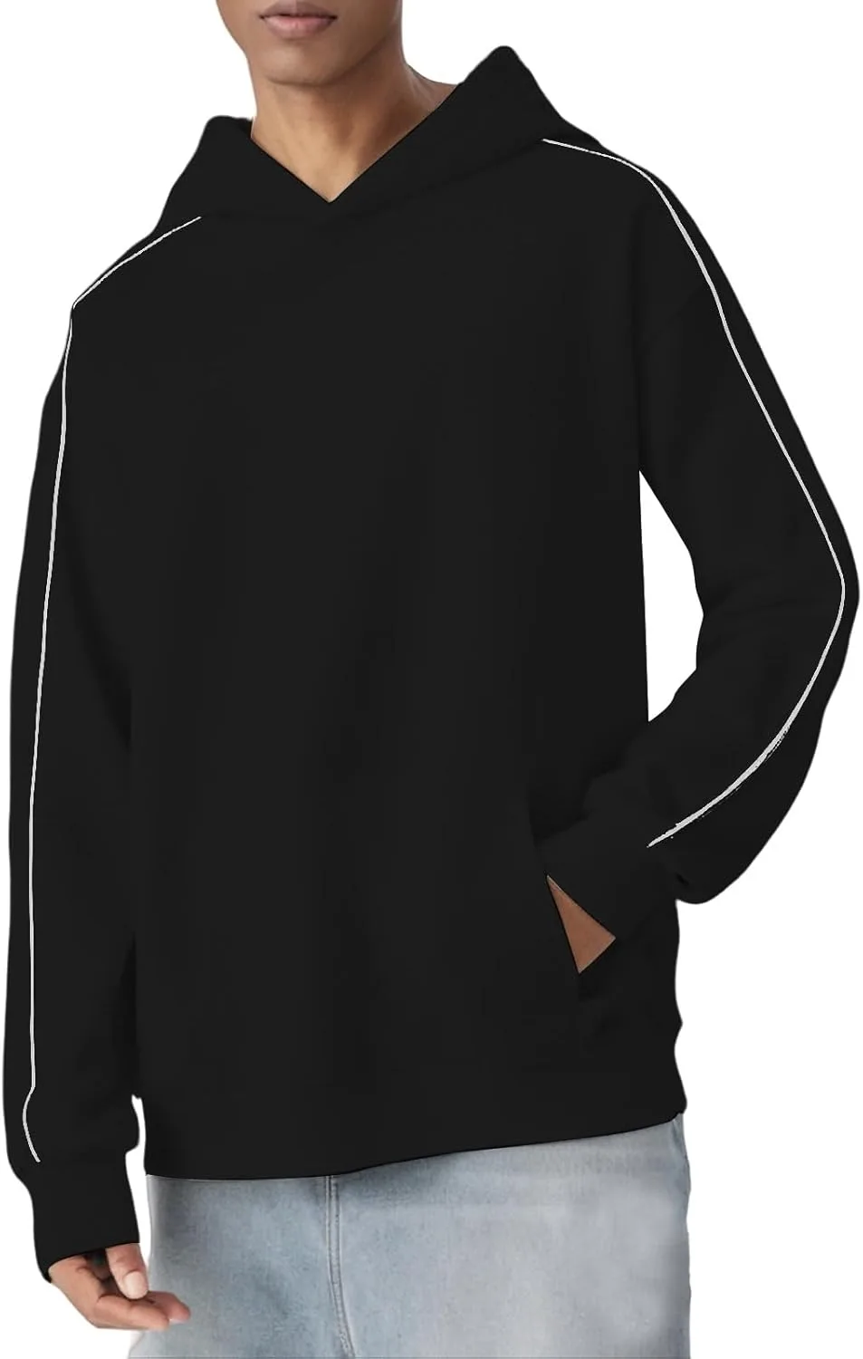 

Мужская толстовка с капюшоном, Casual, однотонная, Plus Size