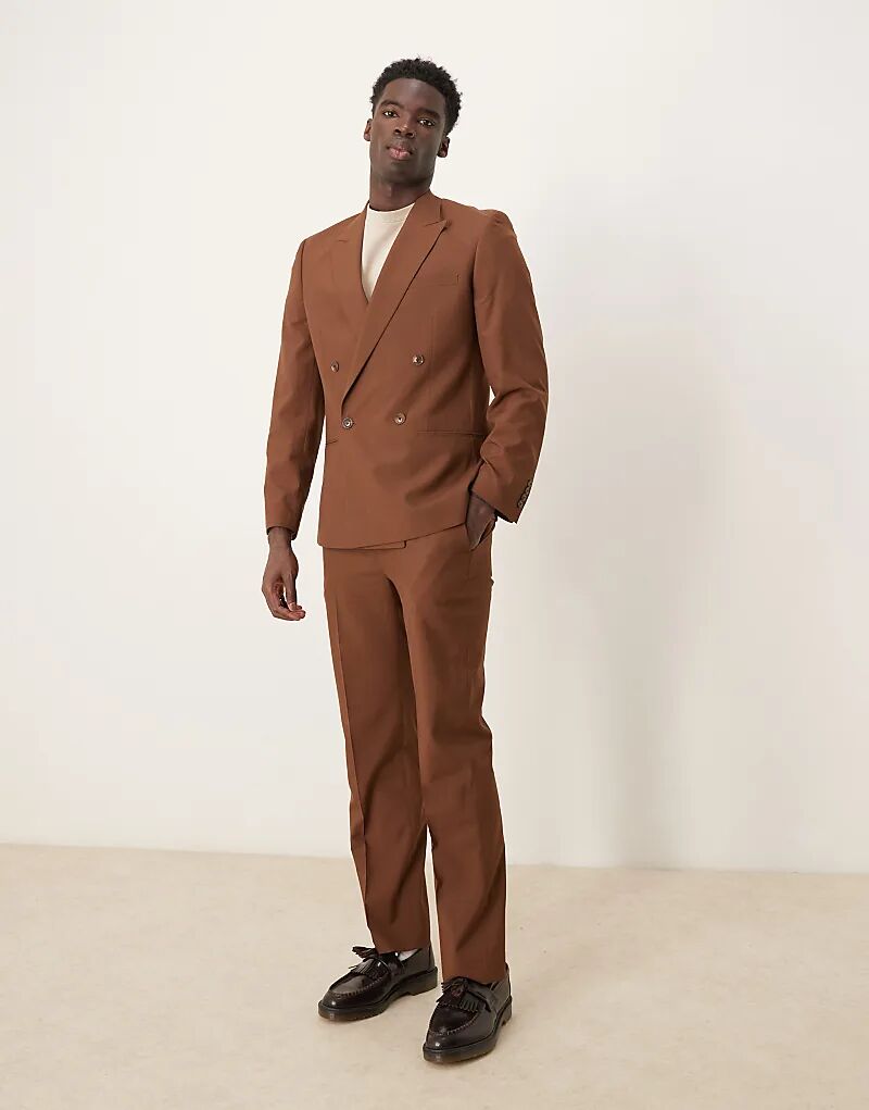 

Прямые брюки ASOS DESIGN коричневого цвета