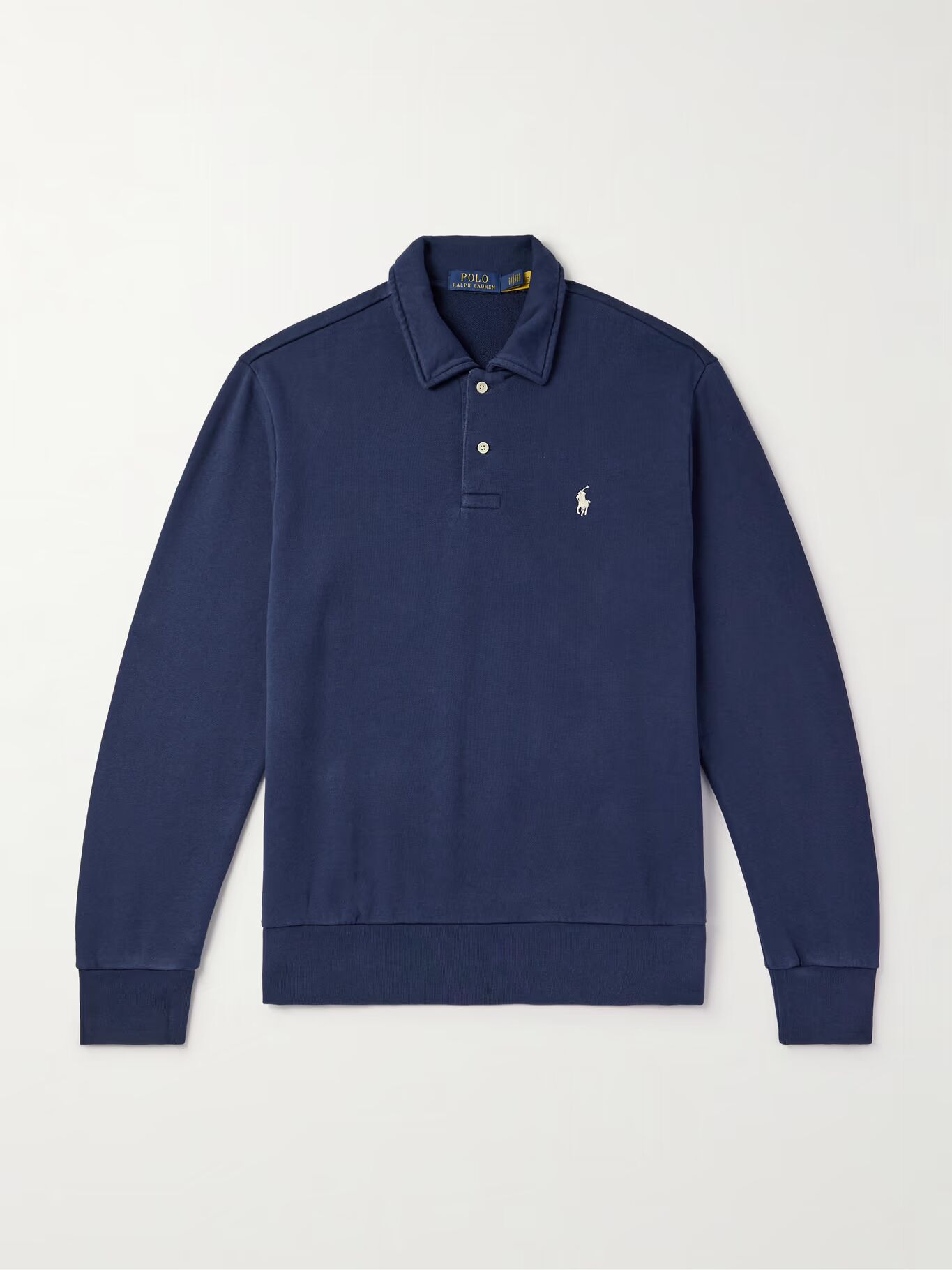 

Свитшот из хлопкового джерси с вышитым логотипом POLO RALPH LAUREN, темно-синий