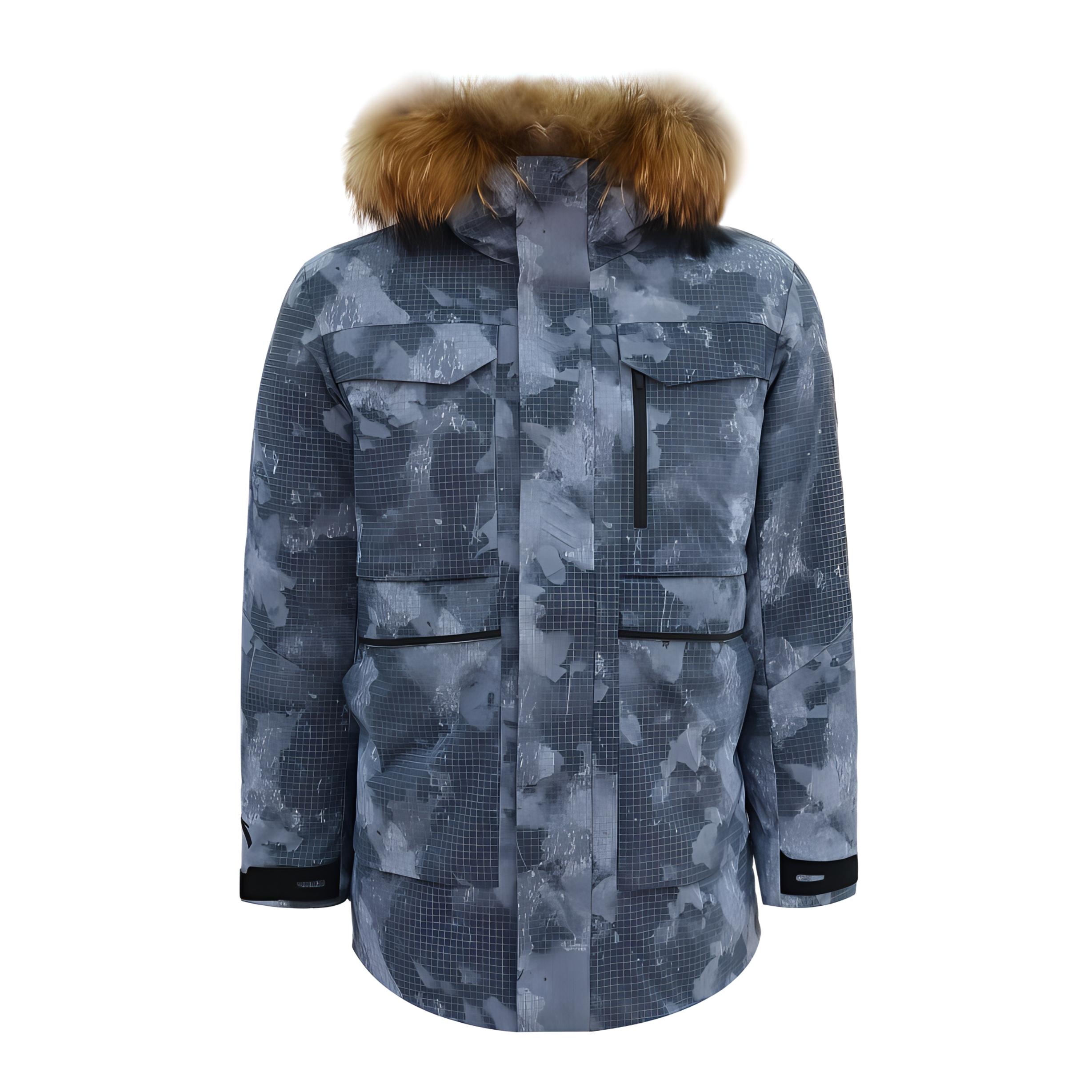 

ANTA Мужская пуховая куртка с принтом снежинок, Snowflake White/All over Print