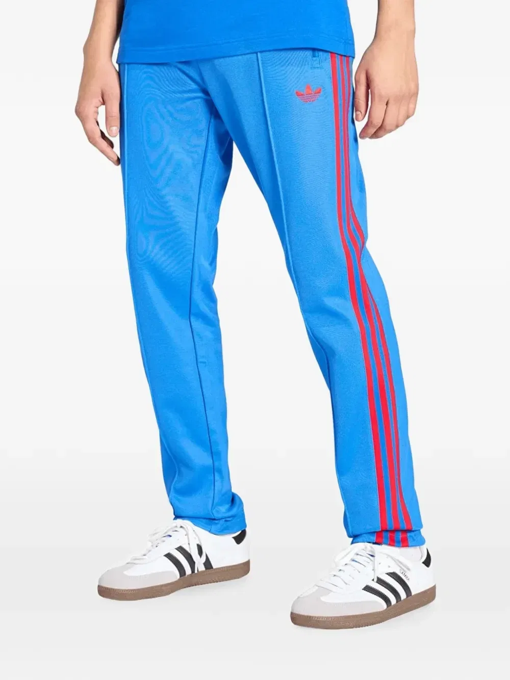 Спортивные штаны с вышитым логотипом и боковыми полосками Adidas, синий