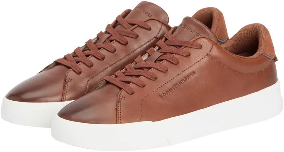 Мужские низкие кроссовки Tommy Hilfiger Th Court Core Cognac Fm0fm05729, коричневый — фото 4