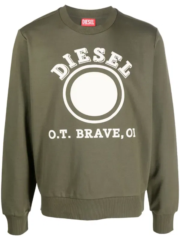 Толстовка с логотипом Diesel, зеленый