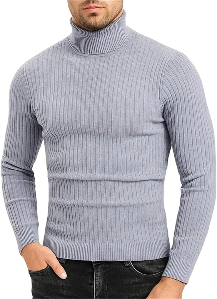 

Мужской свитер водолазка вязаный пуловер