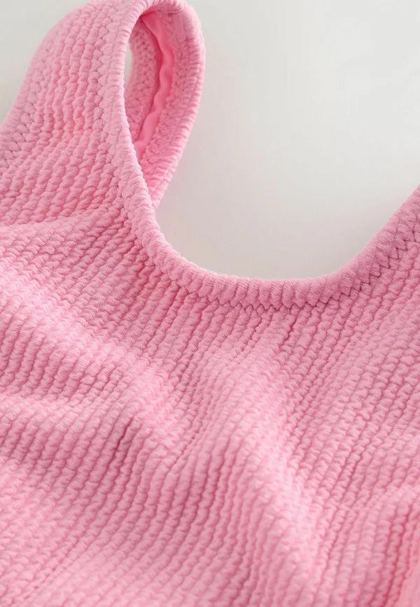 Купальник стандартного кроя из жатой ткани Next, Light Pink — фото 2
