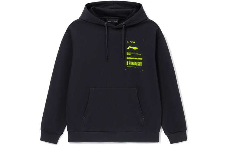 

Спортивная модная коллекция Толстовка унисекс черный Lining, черный