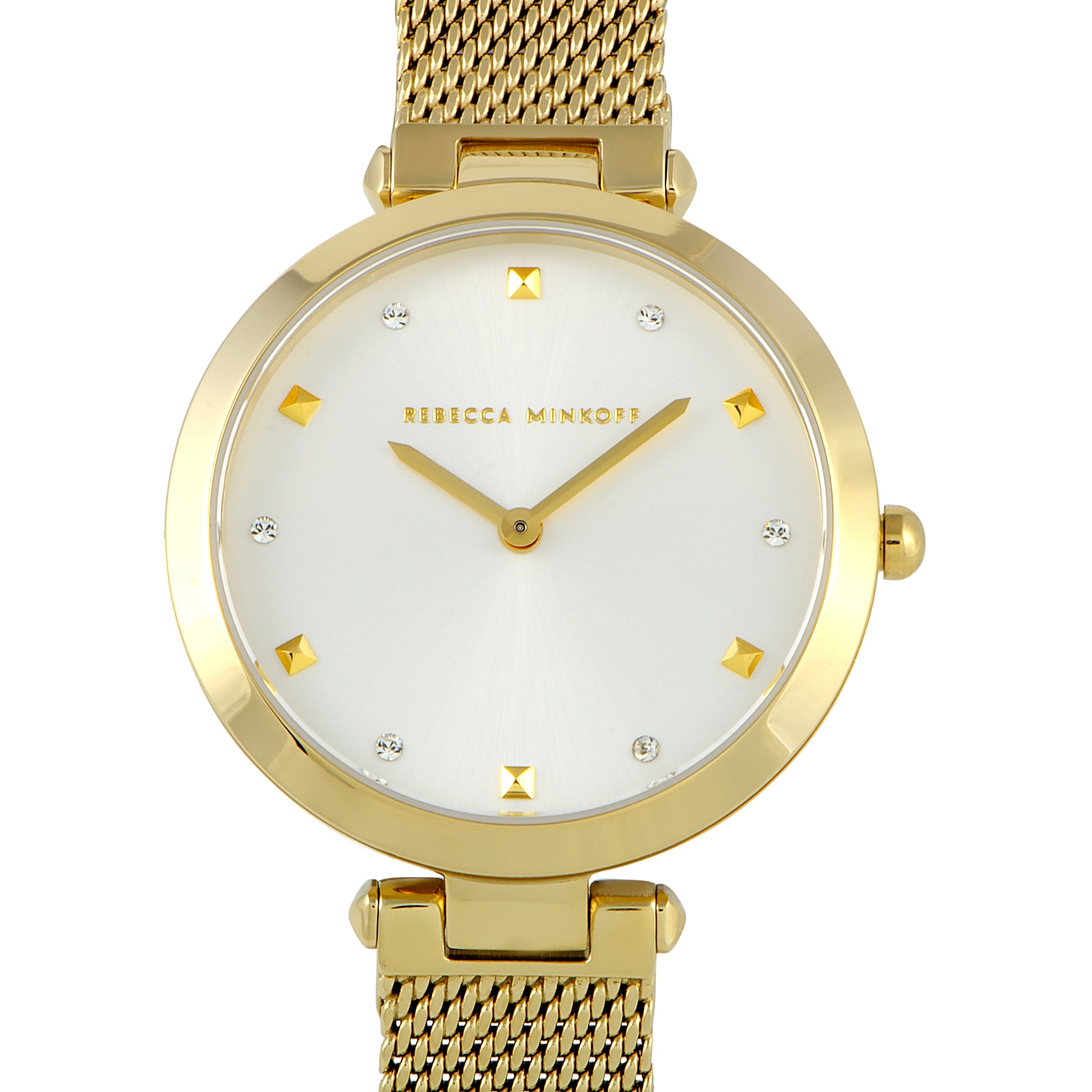 

Часы Rebecca Minkoff Nina с сетчатым браслетом золотистого тона 2200300, цвет multi