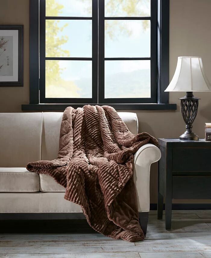

Альтернативный вельветовый плед Parker Plush Down, 60 x 70 дюймов Premier Comfort, коричневый