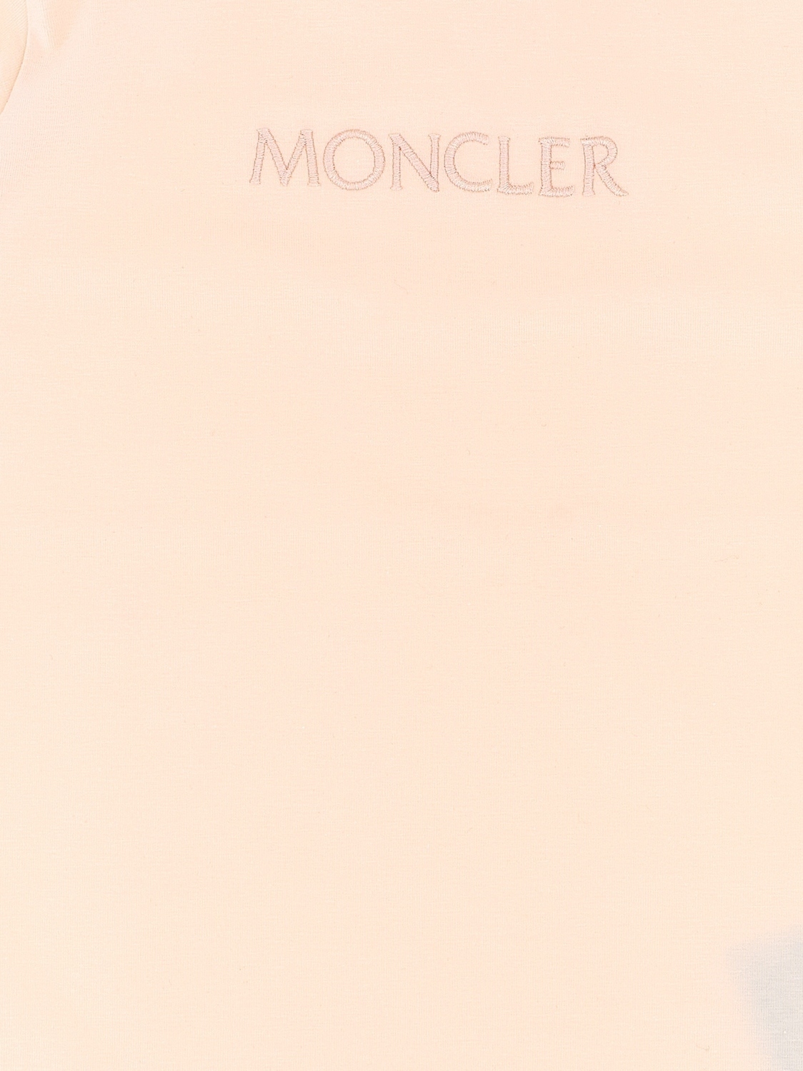 Футболка с вышитым логотипом Moncler Enfant, розовый — фото 3