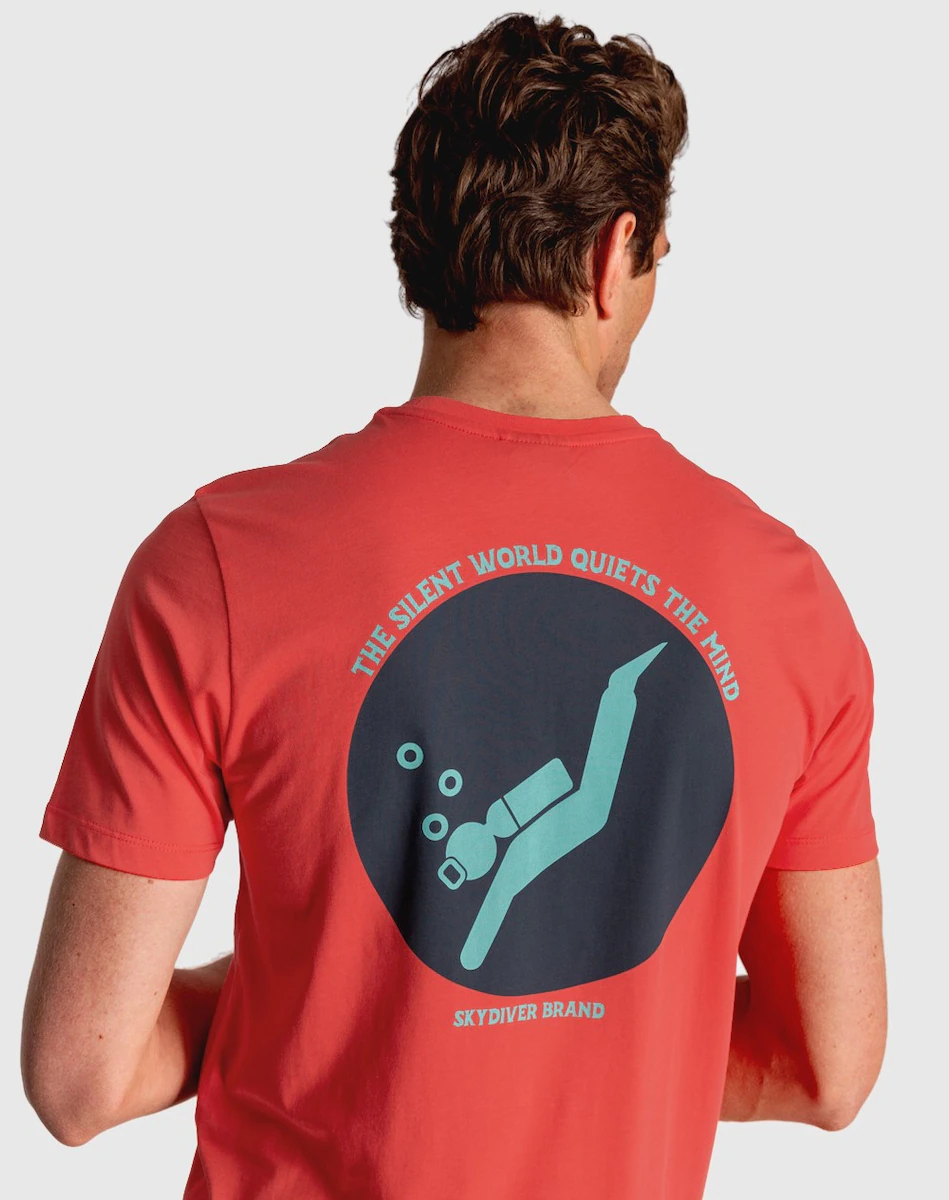 

Мужская красная футболка с коротким рукавом Skydiver, красный