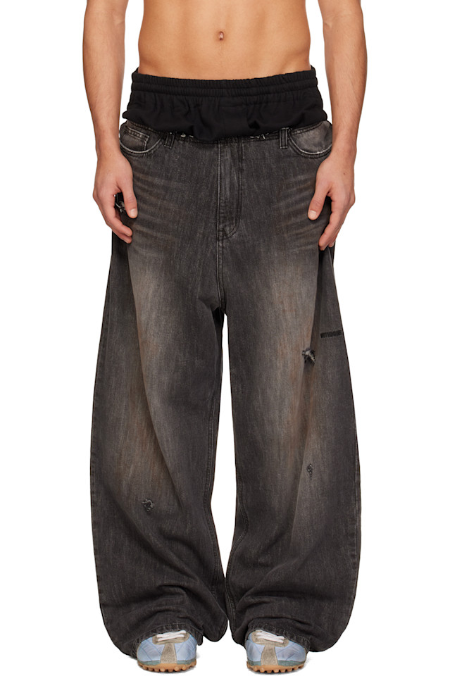 

Джинсы в несколько слоев We11Done, черный