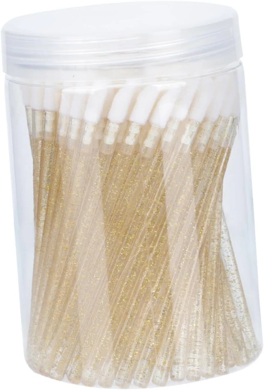 Кисти для губ 100 шт, Микинона, желтый, 10x6.5 см Mikinona