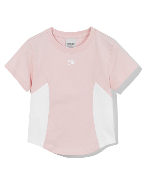 

Женская футболка с коротким рукавом, принт Coolcode Wave Codegraphy, розовая