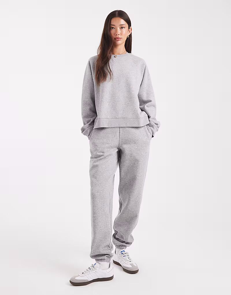 

Спортивные брюки Ultimate с манжетами и начесом сзади, серые меланжевые Asos Design