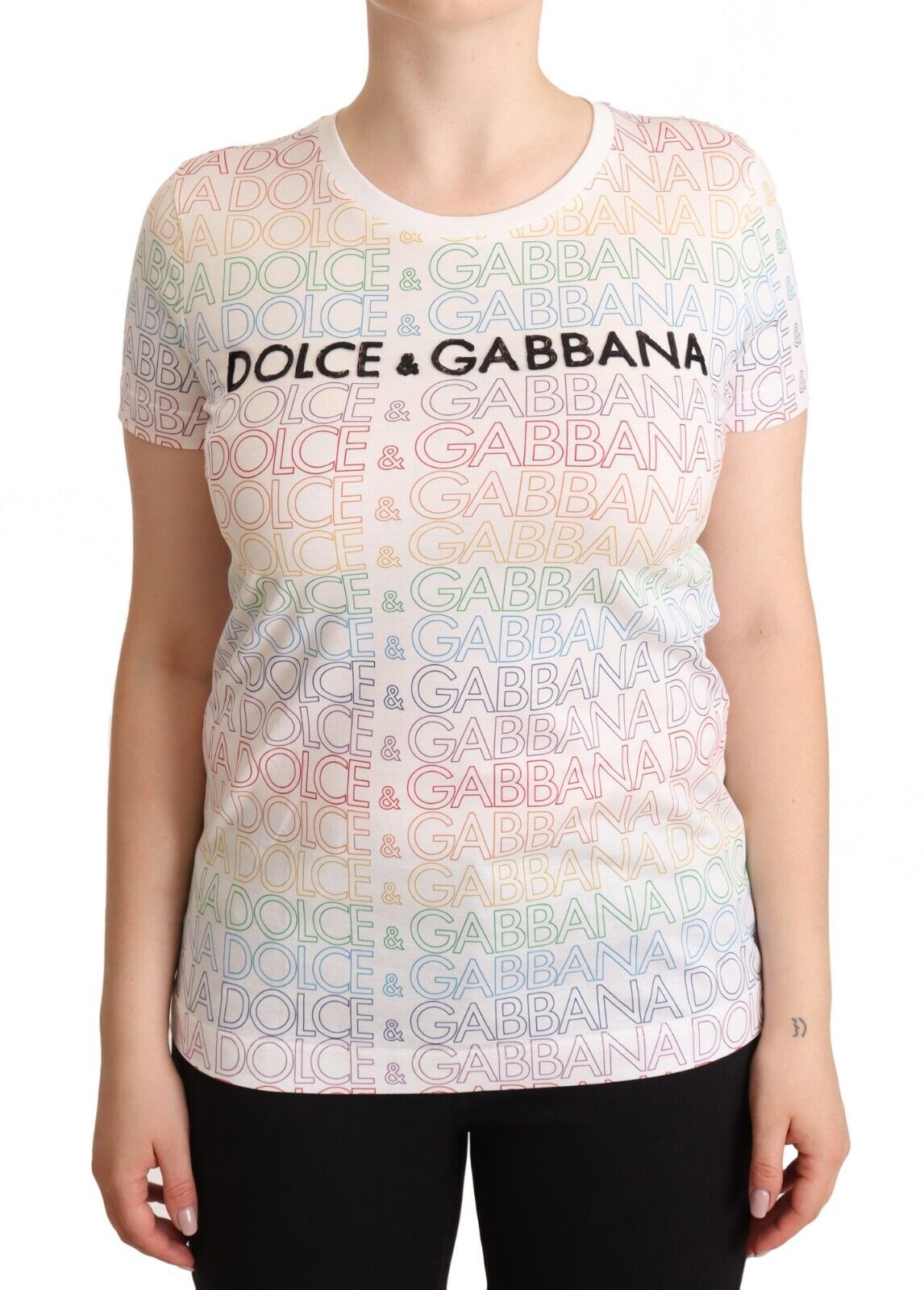

Футболка Chic White Logo из хлопка с круглым вырезом Dolce & Gabbana, белый