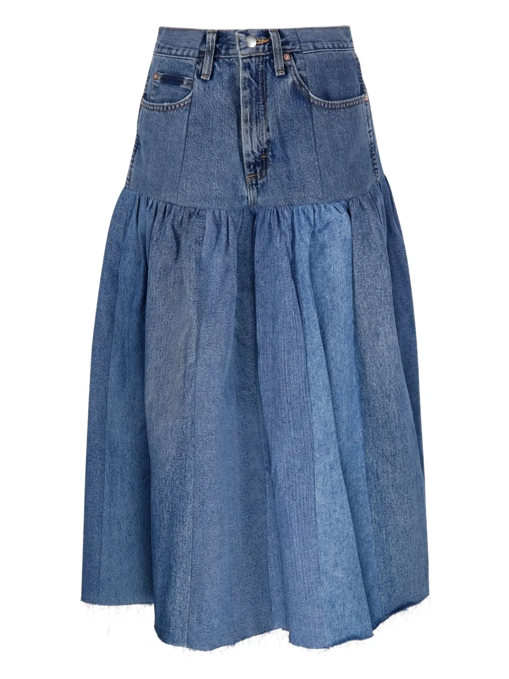 

Юбка миди Harvard с оборками E.L.V DENIM, синий