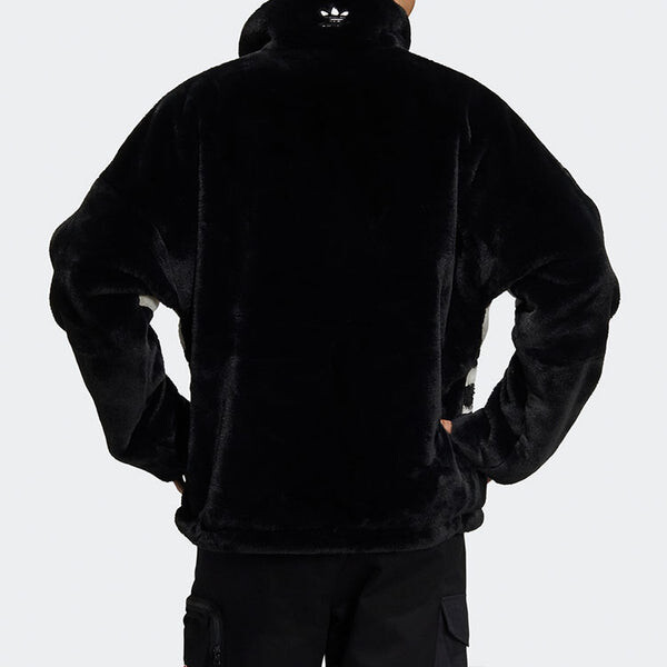 Куртка Men's adidas originals Contrasting Colors Large Logo Loose Stand Collar Sports Jacket Black, черный — фото 4