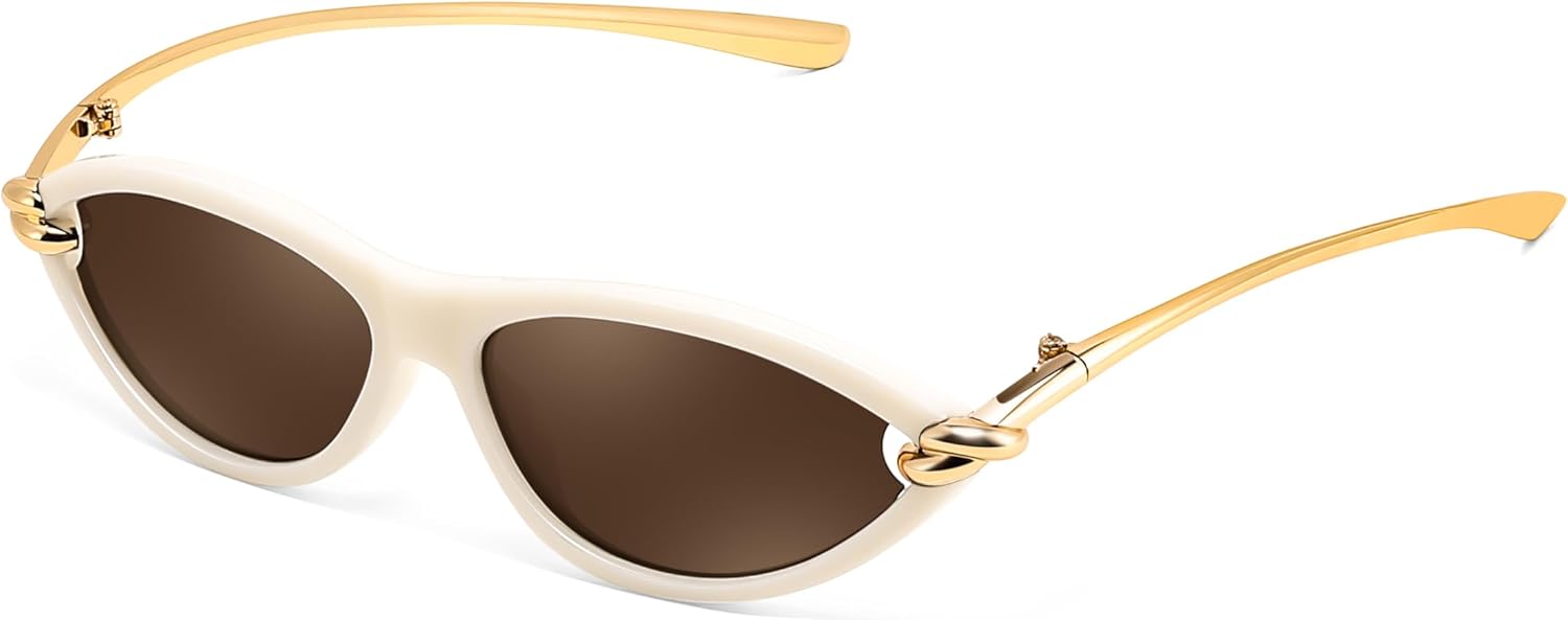 

Солнцезащитные очки FEISEDY Retro Oval Cat Eye для женщин, в стиле Y2k, маленькие солнцезащитные очки в стиле «кошачий глаз», модные очки 90-х для женщин и мужчин, артикул B4186, Beige/Tea