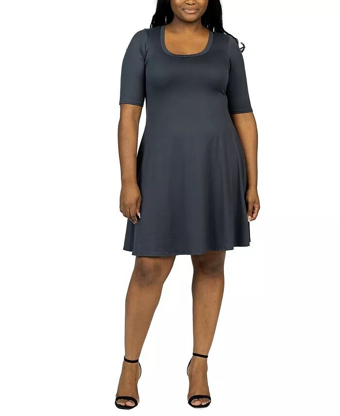 

Платье до колена размера плюс 24seven Comfort Apparel, серый