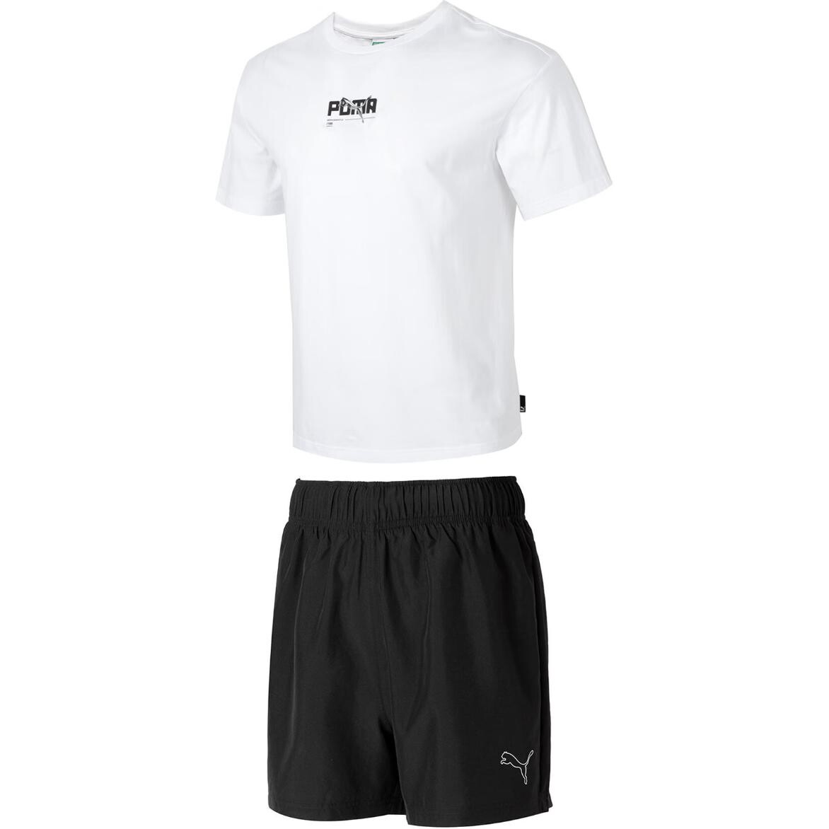 

Мужская повседневная спортивная одежда Puma, цвет (white + black) set