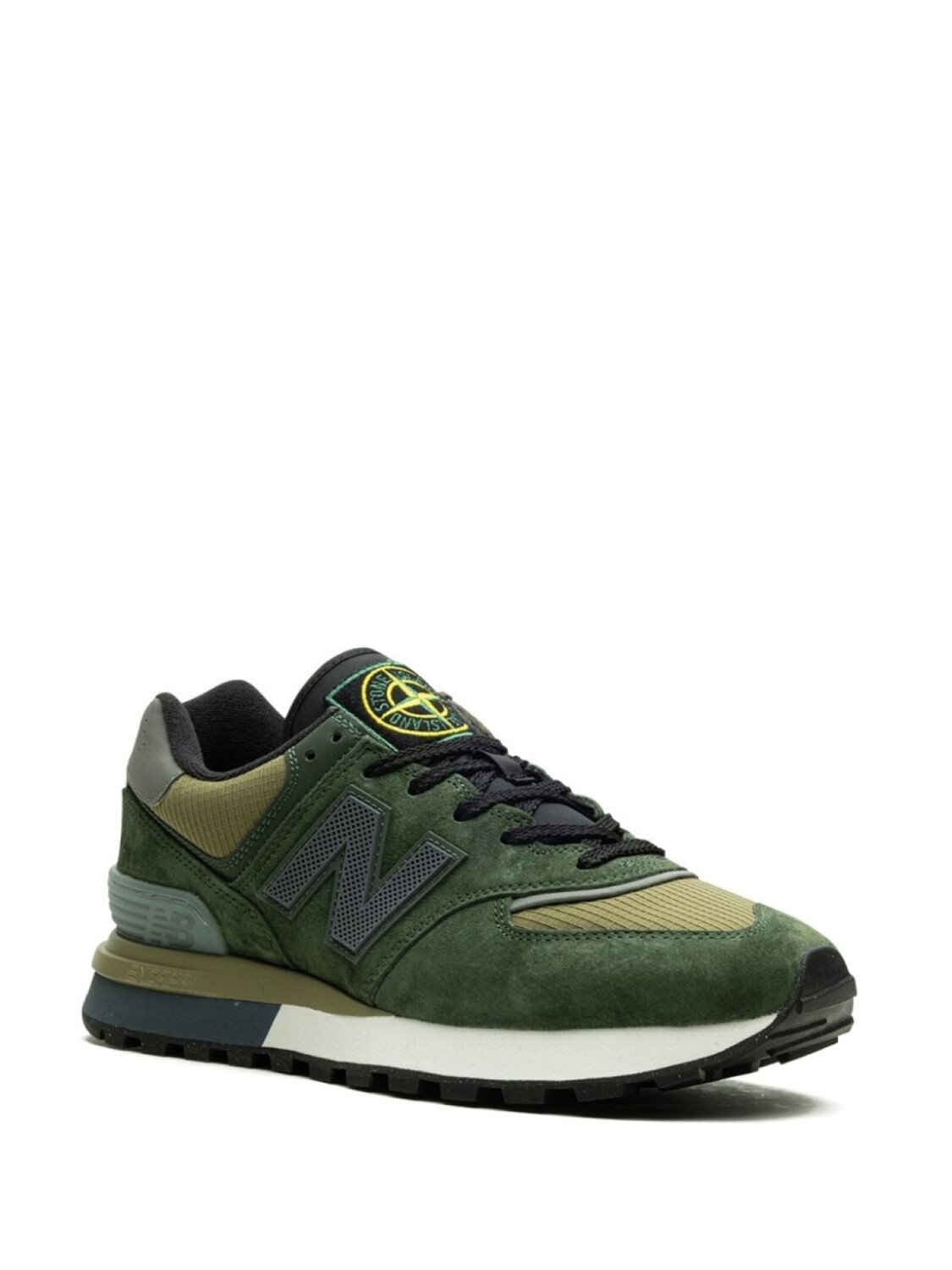 New Balance x Кроссовки Stone Island 574 Legacy "Темно-зеленые", зеленый — фото 2