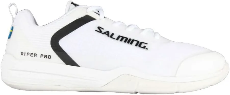 Мужские низкие сквош-туфли Salming Viper Pro (доступны в 5 цветах) (не оставляют следов) (для игры в пикадлбол, ракетбол, падель и другие спортивные игры в помещении), белый/черный — фото 2