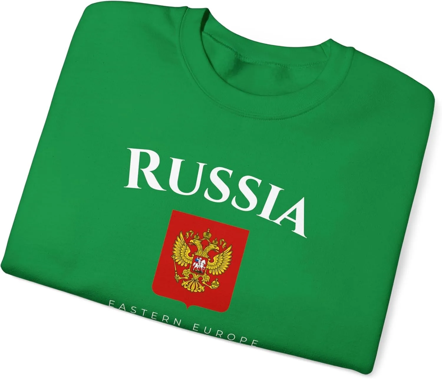 Толстовка Unisex Heavy Blend Crewneck с принтом Россия Восточная Европа GENERIC, зеленый — фото 3