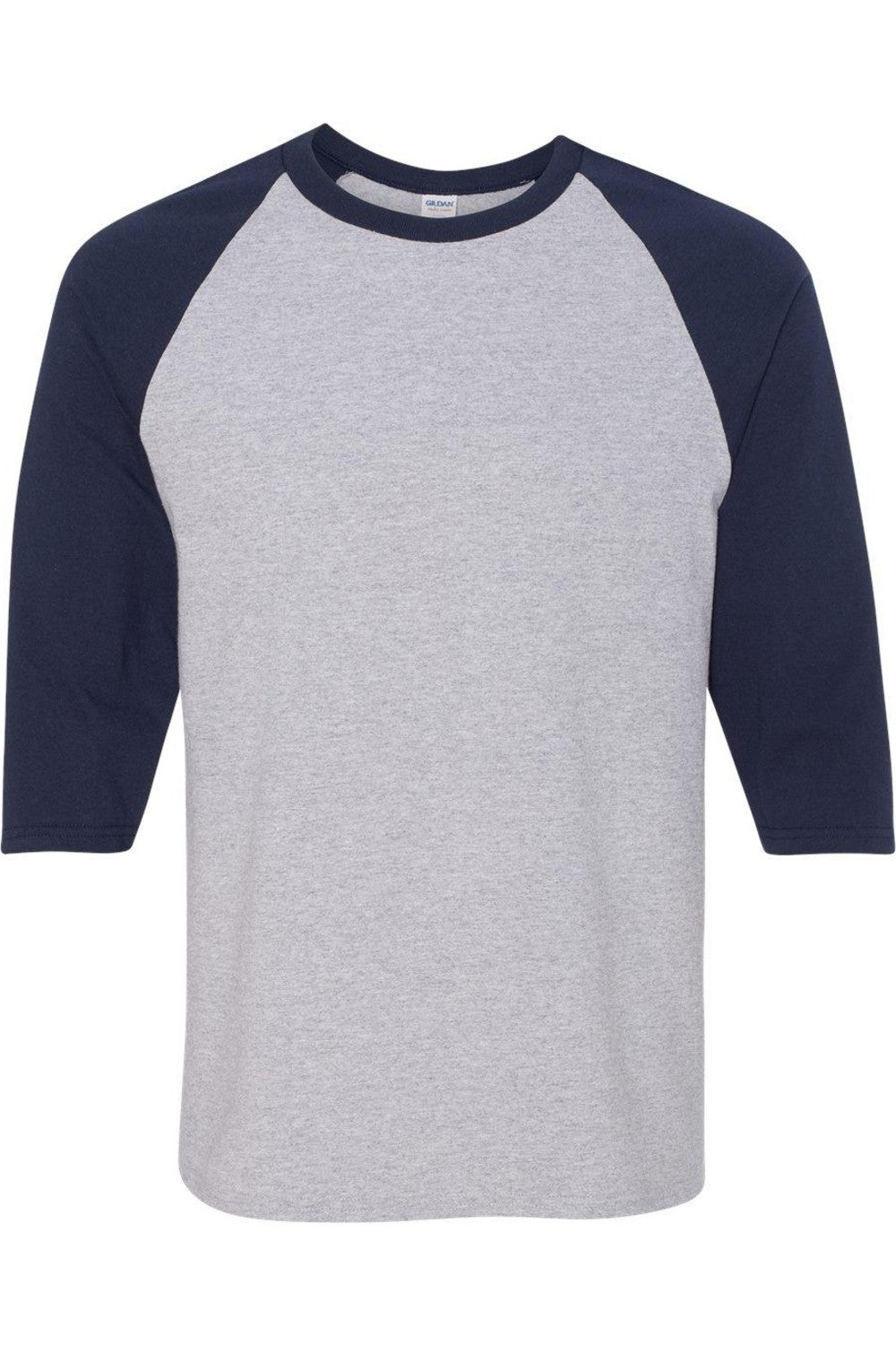 

Футболка Gildan Heavy Cotton с рукавом реглан три четверти, цвет sport grey/ navy