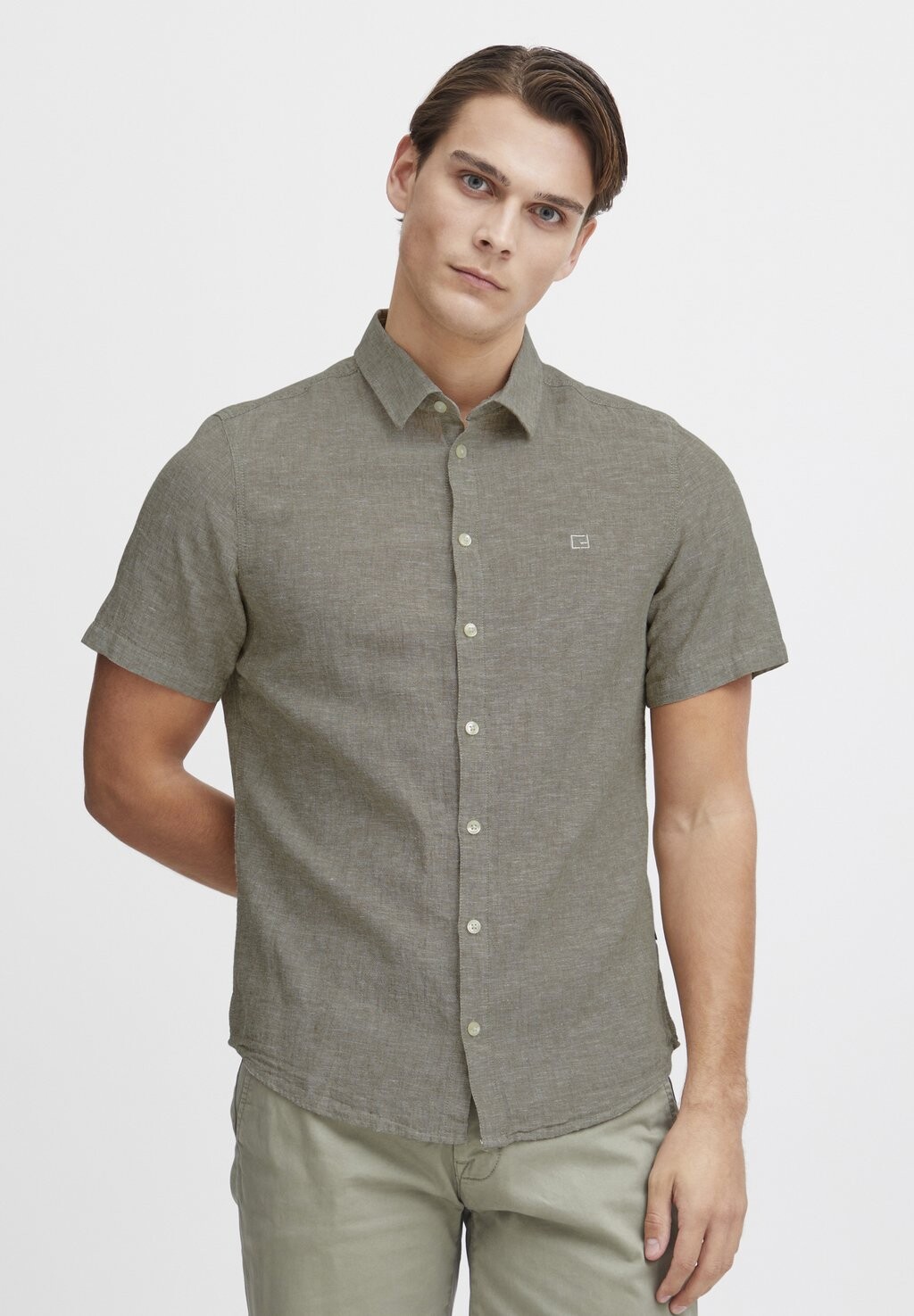 

Рубашка AKSEL SS MIX Casual Friday, цвет burnt olive