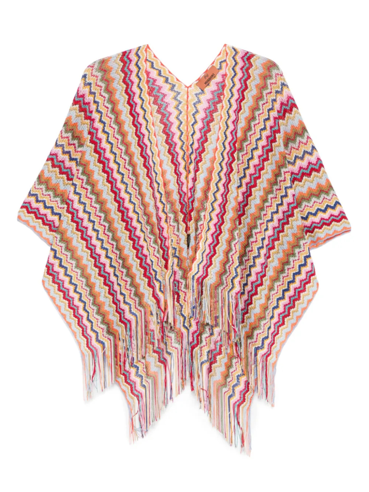 

Пончо с узором зигзаг Missoni, розовый