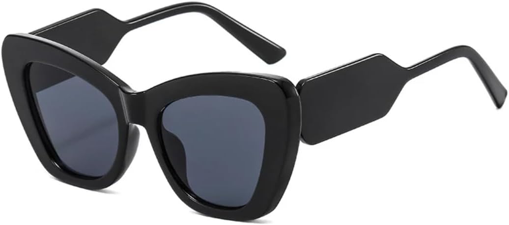 

Популярные модные солнцезащитные очки «кошачий глаз» большого размера для женщин, контрастные цветовые оттенки, защита от УФ-излучения UV400, для мужчин, градиентные очки-гелевые очки UATXTAU, Black Grey