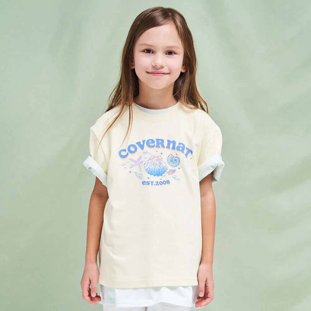 Детская футболка Marine Coral светло-жёлтая от Covernat Kids