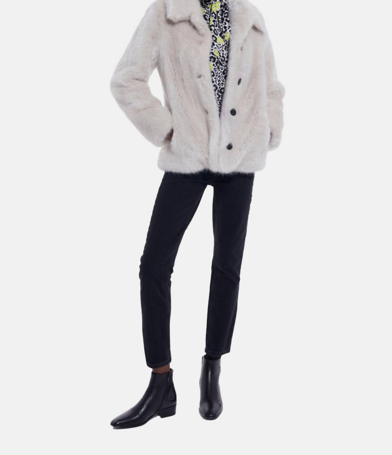 

The Kooples Пальто из искусственного меха цвета экрю