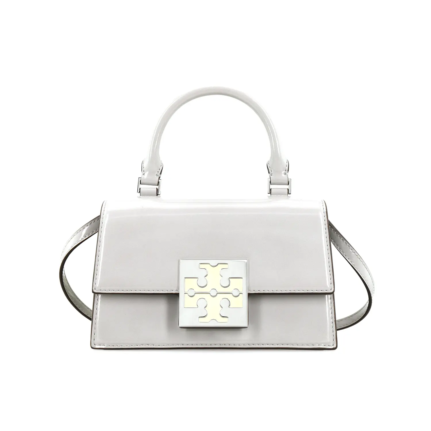 

TORY BURCH Кожаная сумка через плечо миниатюрная женская серая