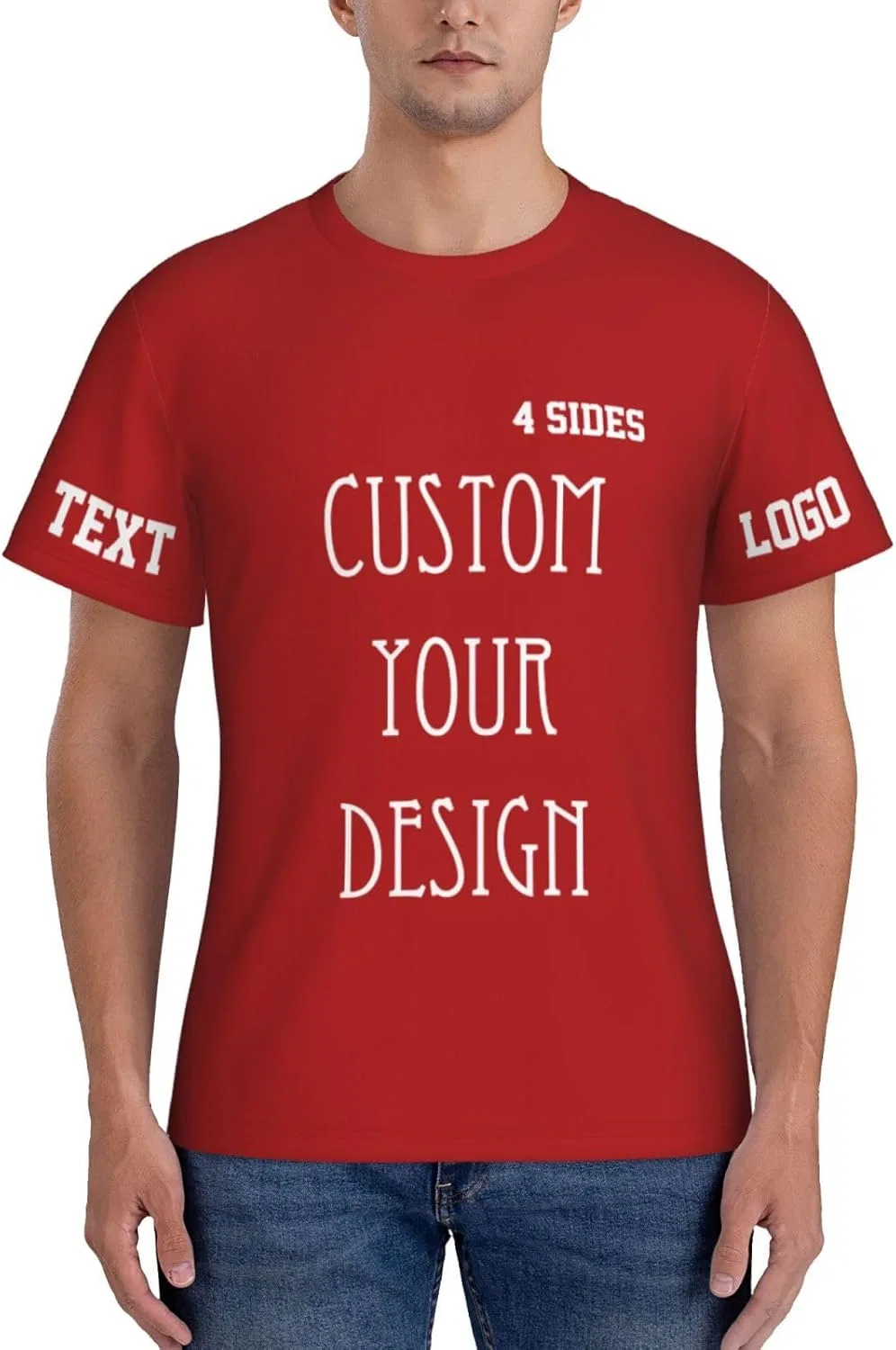 Футболка с принтом, Polyester, Red
