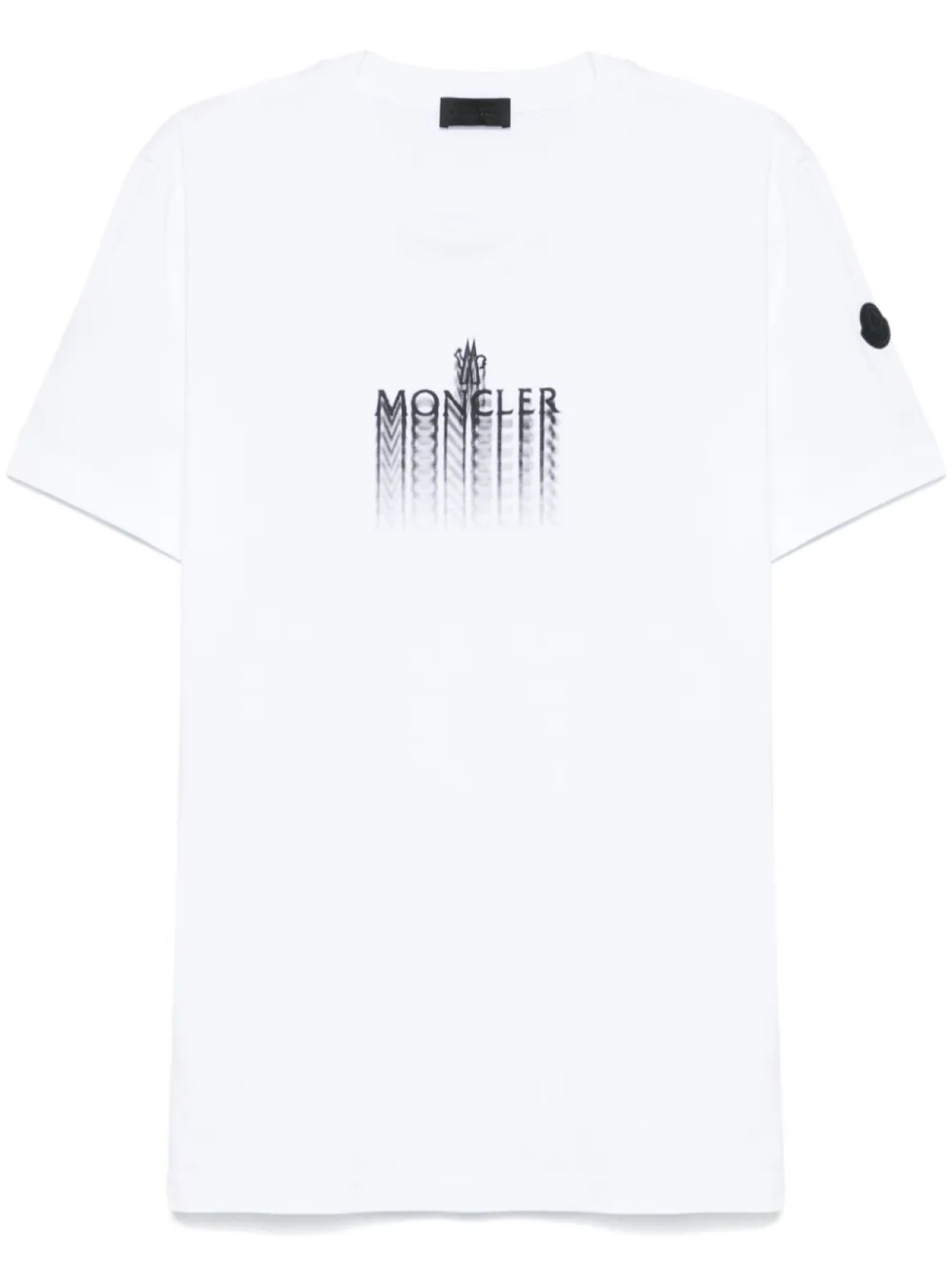 

Футболка из хлопка с выцветшим логотипом Moncler, белый