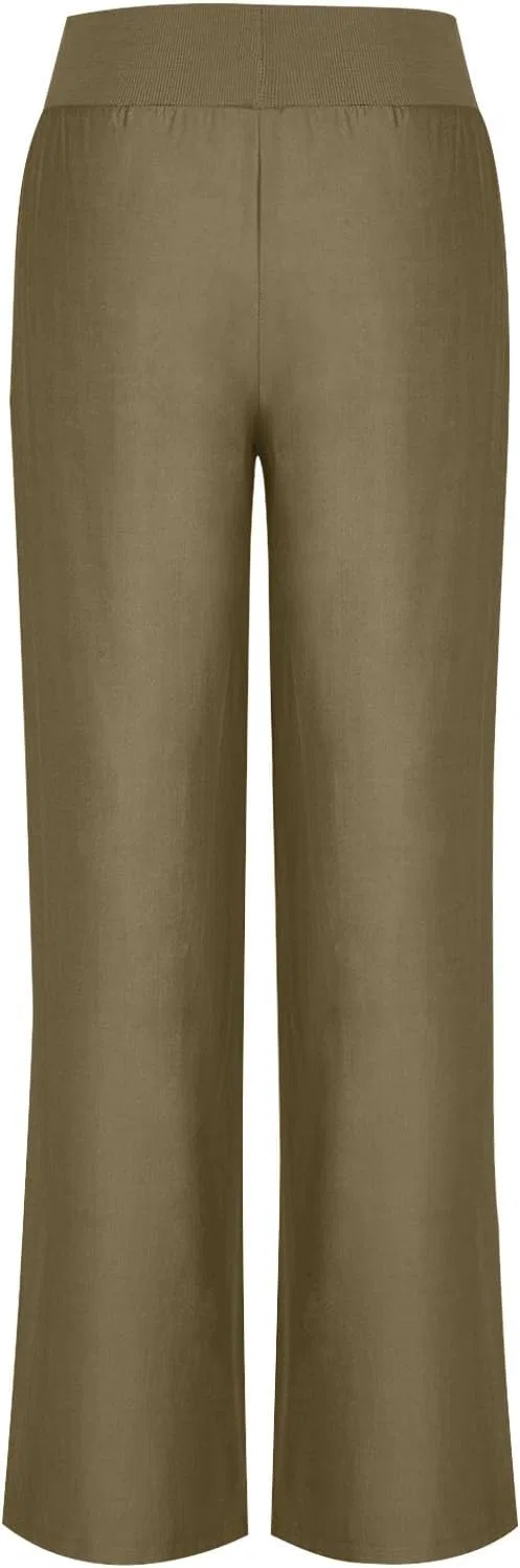 Джинсы широкие женские, Khaki — фото 4