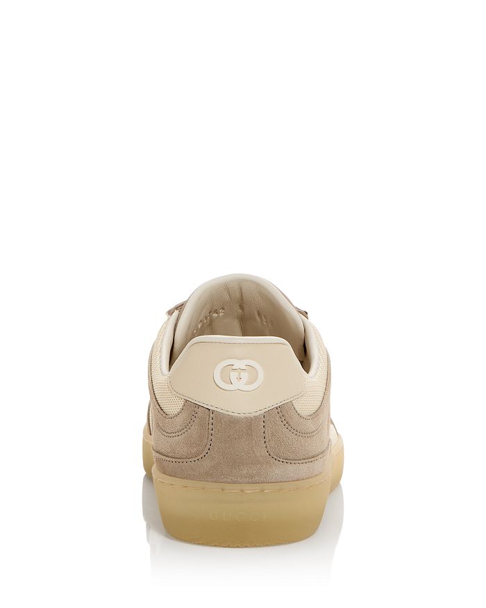 Мужские низкие кроссовки Sweet Suede Gucci, коричневый/бежевый — фото 3