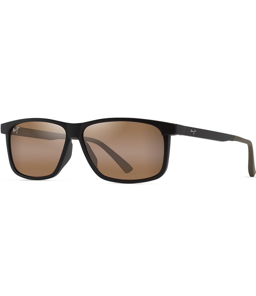 

Мужские прямоугольные солнцезащитные очки Maui Jim Pulama PolarizedPlus2 59 мм, коричневый