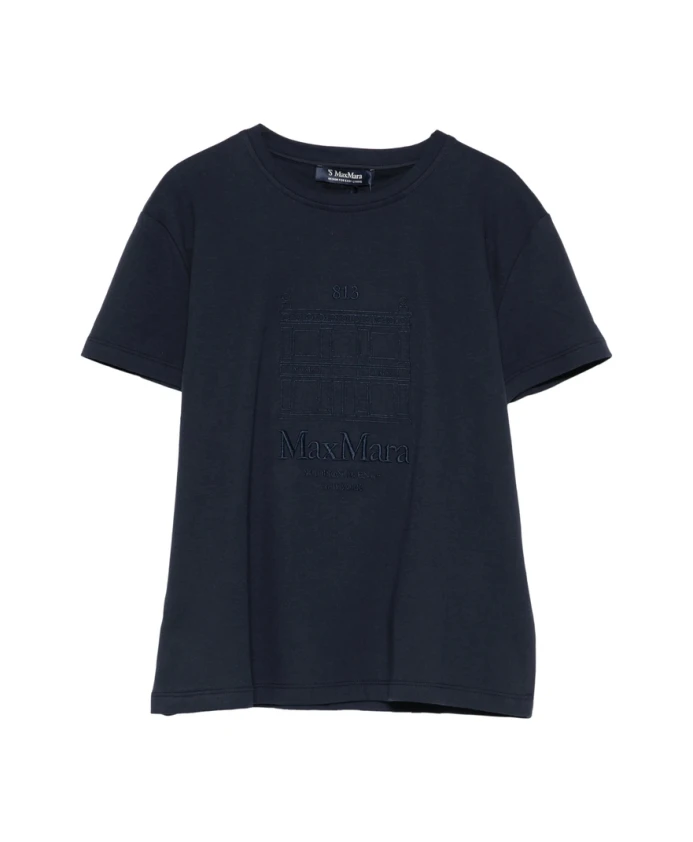 

Джерсийская футболка с круглым вырезом Max Mara, синий